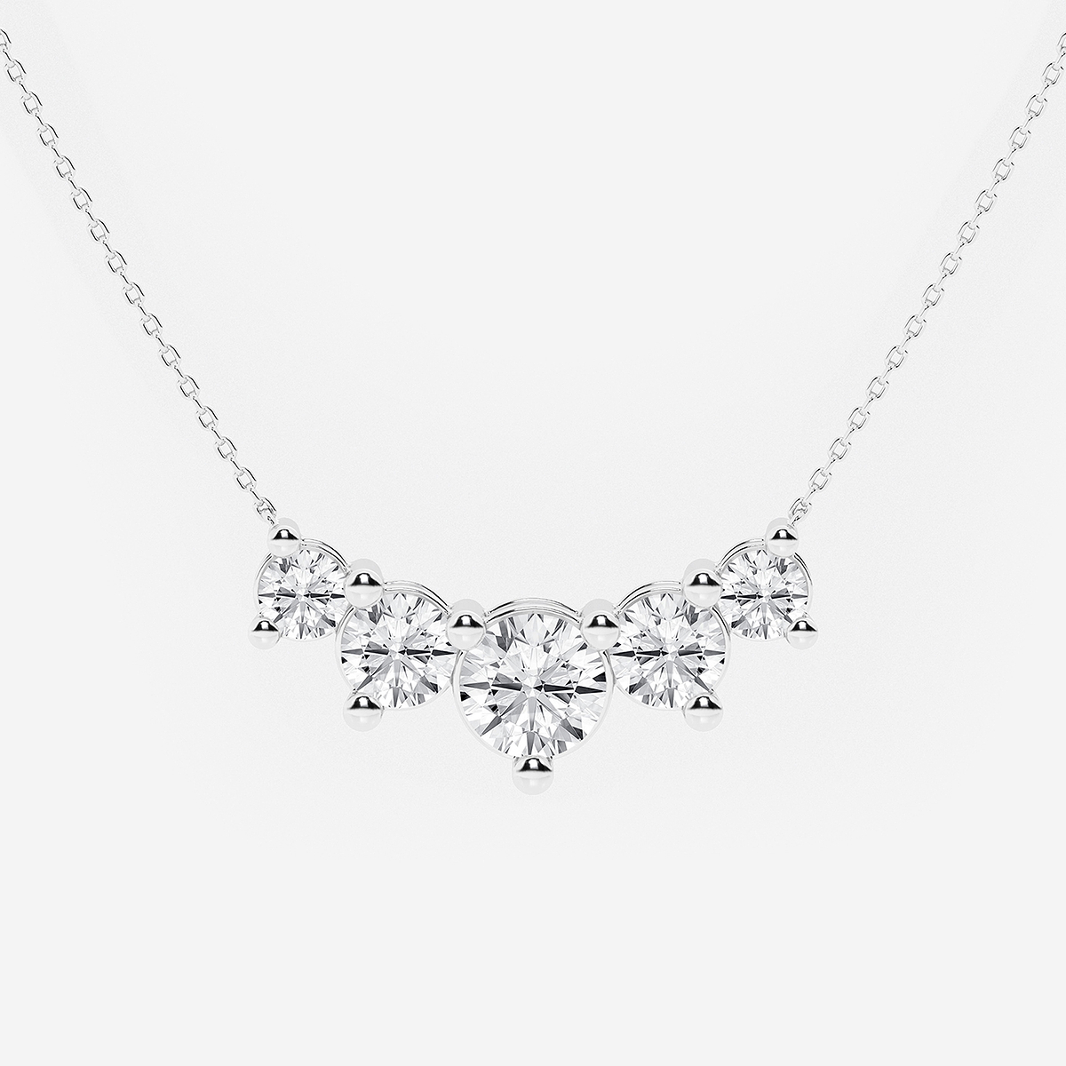 Additional Image 1 for  5 ctw Round Lab Grown Diamond Five Stone Demi Eternity Necklace